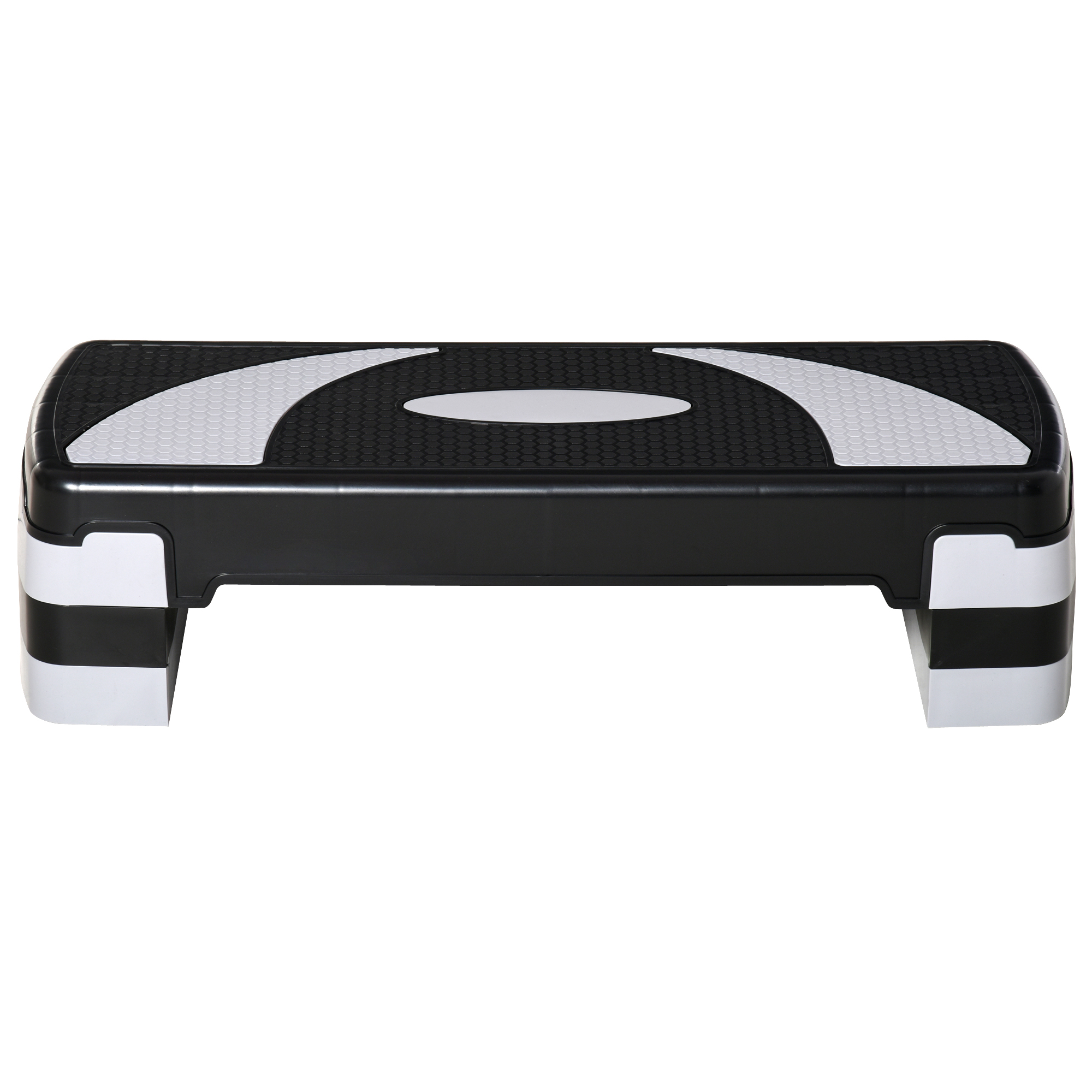 HOMCOM Aerobic-Stepper 3-stufig höhenverstellbar 80 x 31 x 20 cm Schwarz+Grau