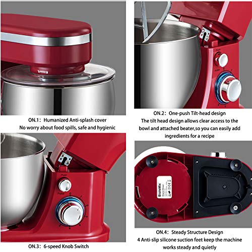 AIZYR Robot da Cucina per Dolci, Robot da Cucina con Ciotola Grande in Acciaio Inossidabile da 5 Litri, Frullino per Le Uova, Gancio per Impastare E Frusta in Acciaio Inossidabile,Au Plug : Amazon.it: Casa e cucina