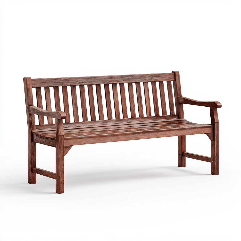 Panca da giardino-legno-165x63x92 cm-marrone-design classico