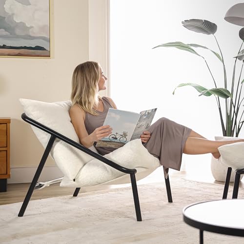 Zinus Ada Poltrona Relax 79x68x79   Poltrona con struttura in metallo e cuscino in schiuma a scaglie   Tessuto Bucle : Amazon.it: Casa e cucina