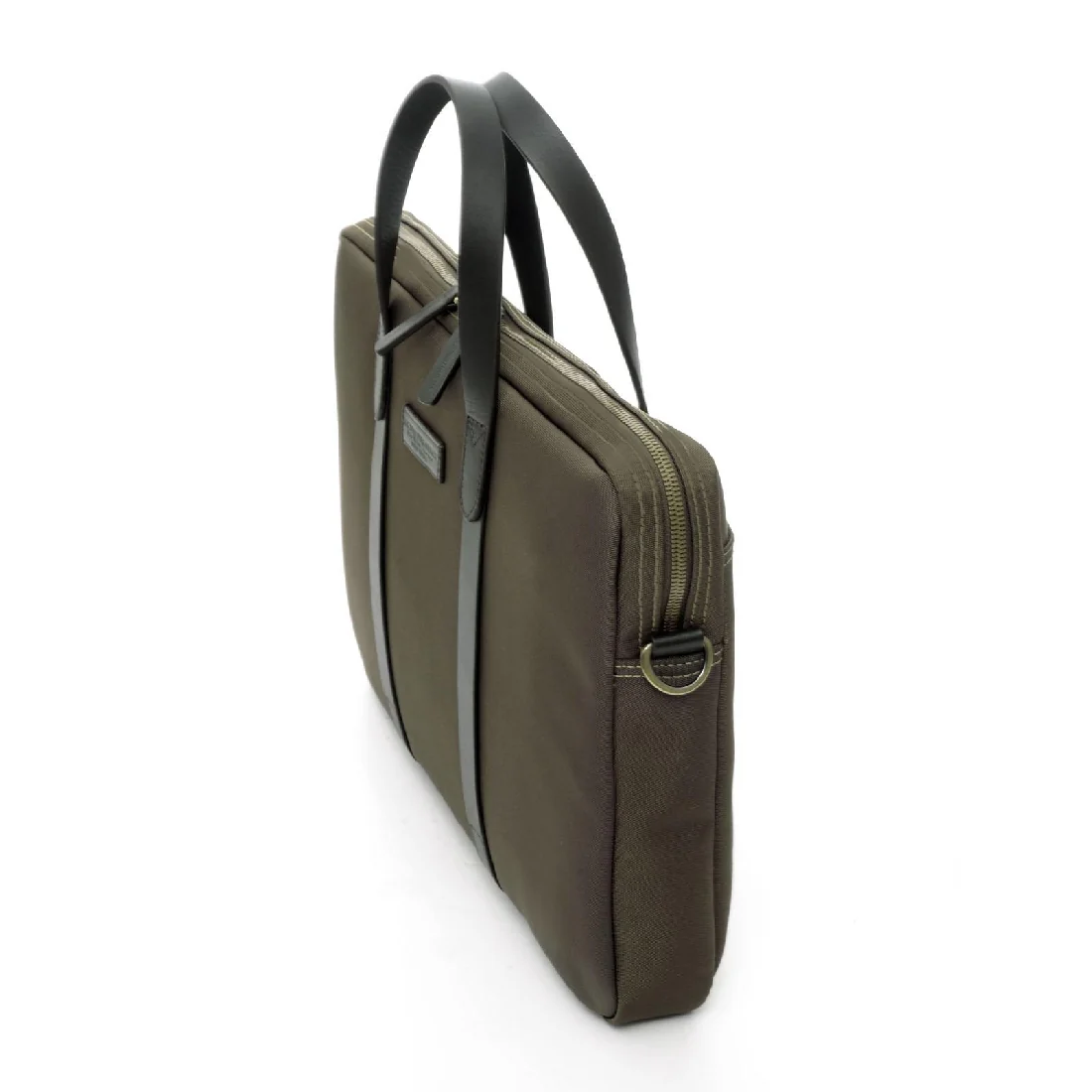 Cartella una zip Spalding & Bros Preston in tessuto verde khaki 309254U365