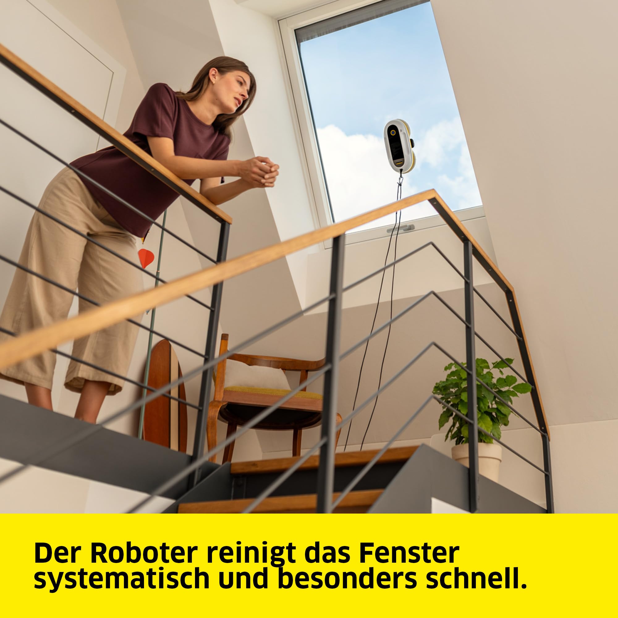 Fensterputzroboter RCW 2 Extra+ mit 5 Reinigungsmodi für Glas, automatische Fensterreinigung mit Fernbedienung und Sicherungsseil