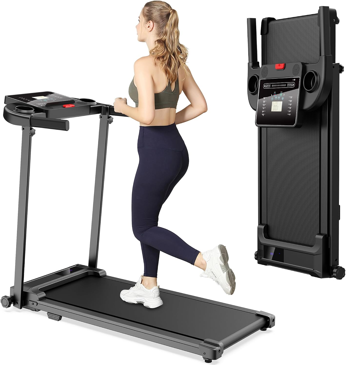Tapis Roulant Elettrico Salvaspazio Pieghevole - Economico Tapirulan da Casa Walking Pad 10 km/h Portatile Treadmill Professionale Tappeto per Camminare Con Display LCD 12 Programmi
