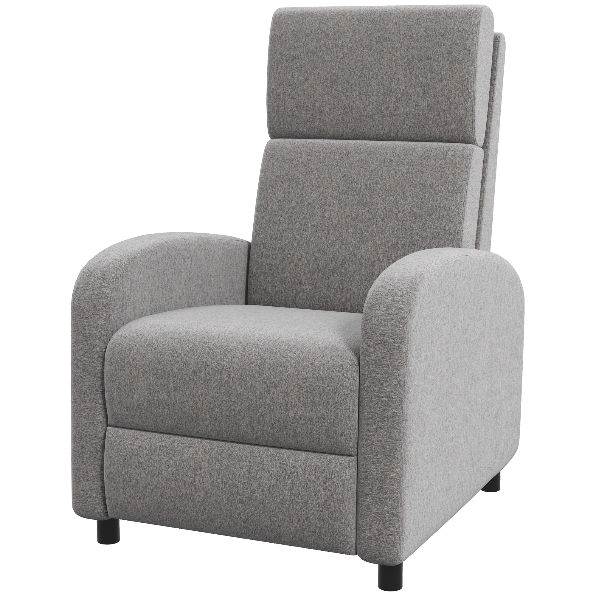 HOMCOM Relaxsessel Fernsehsessel, ausklappbare Fußstütze, neigbar bis zu 160°, 64 x 86 x 102 cm, Grau