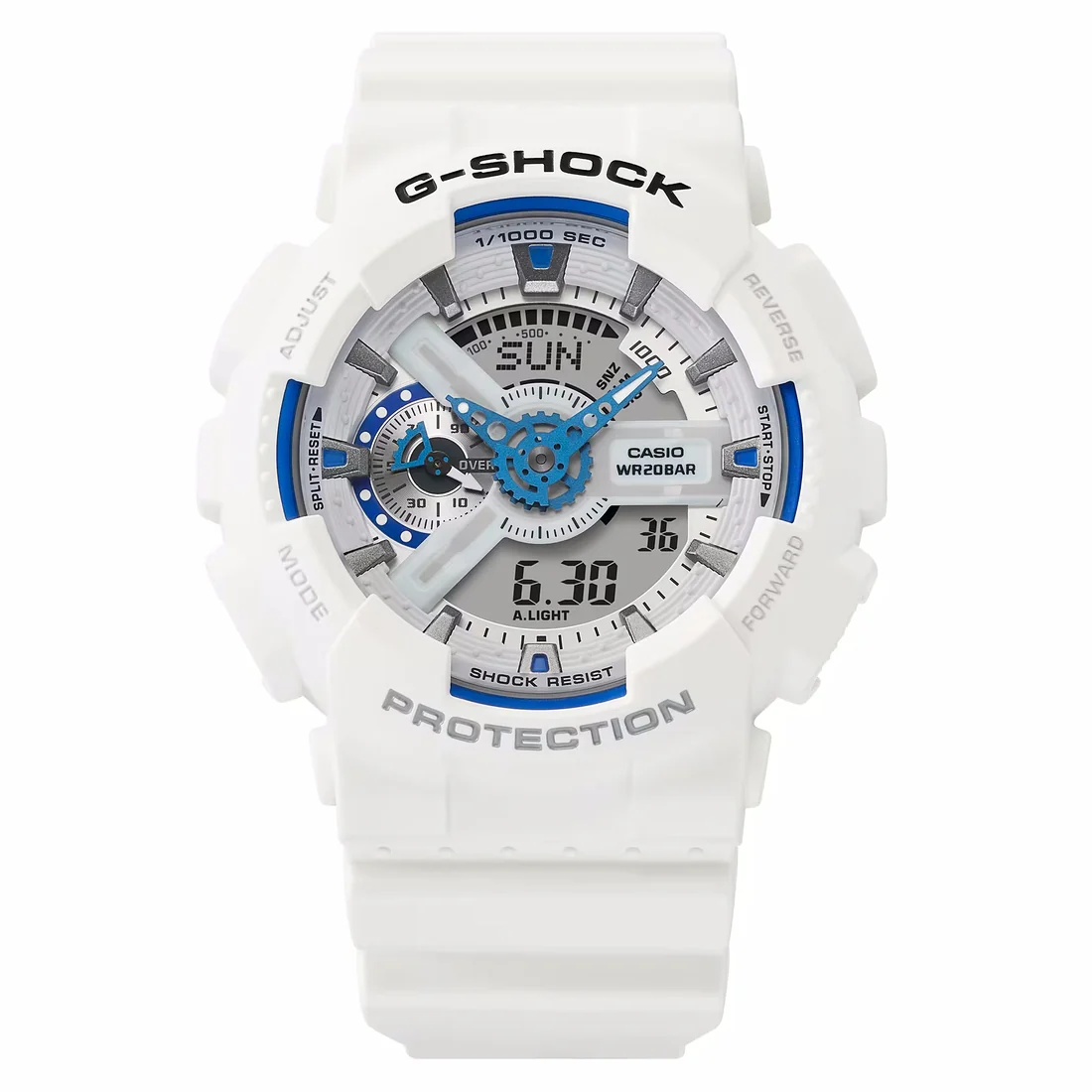 Orologio G-Shock GA-110HDS-7AER bianco e blu fosforescente