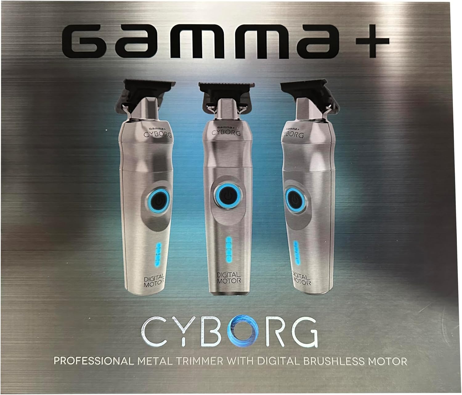 GAMMA+ Cyborg Trimmer Tagliacapelli Uomo Professionale, Regolabarba con Motore Digitale Brushless, 180 Minuti di Autonomia Senza Fili, Lama Regolabile 0 Gap, Corpo in Metallo