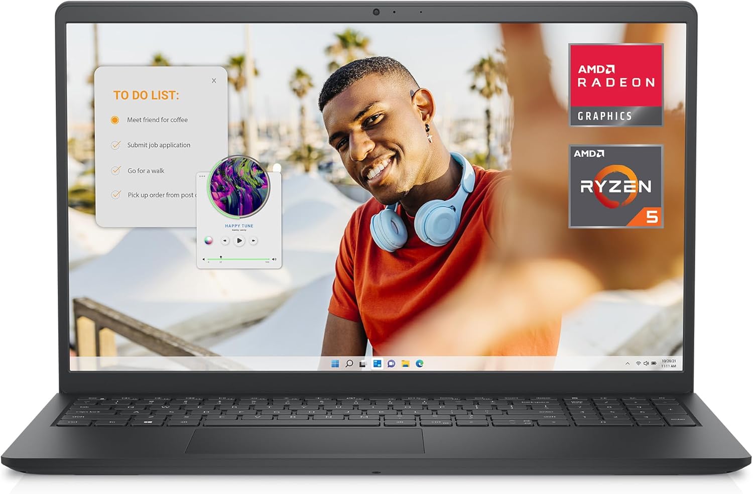 Dell Inspiron 15 3535 Notebook 15.6 inch FHD+ (1920 x 1080) Laptop, AMD Ryzen 5 7520U Processor, AMD Radeon Graphics, 8GB RAM, 512GB SSD, Windows 11 Home, Italian Keyboard, Nero