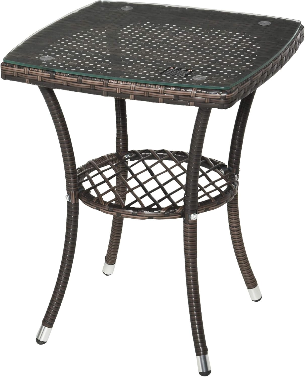 Outsunny Rattan Garden Furniture Set 3-Piece Garden Furniture Set with 2 Chairs with Cushions Brown