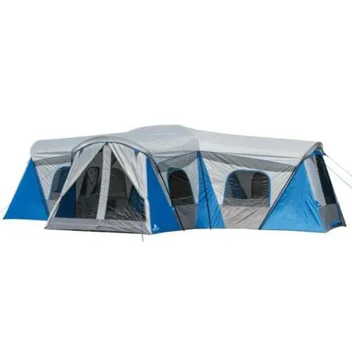Family cabin tent for 16 people with 3 rooms and 3 entrances