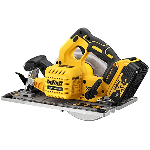 DEWALT DCS572NT XJ   Sierra Circular sin escobillas XR 18V Ø184mm y 58mm sin cargador/batería, con maletín y base carril : Fai da te