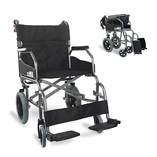 Mobiclinic, Sedia a rotelle, Museo, Di transito, Pieghevole, Alluminio, Freno sulle maniglie, Ortopedica, Poggiapiedi, Braccioli, Per anziani e disabili, Marcatura ce, Ultraleggera, Nero : Amazon.it: Salute e cura della persona