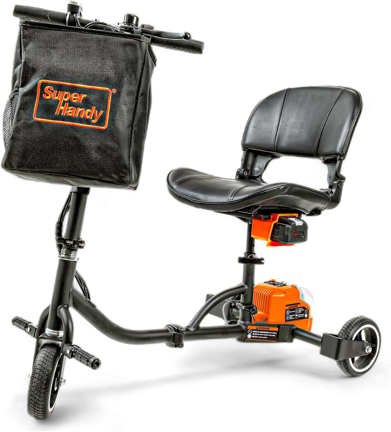 Adult-sized passport-style folding scooter - foldable, three-wheel design, suitable for air travel - range up to 13 miles, equipped with 2 detachable 44.4V lithium-ion batteries and charger (weighing 275 pounds)