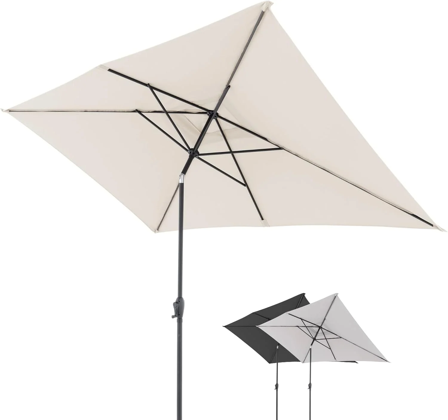 Doppler Sonnenschirme, 300x200 cm, Natur, Sonnenschirm für den Garten Jack in - Rechteckiger