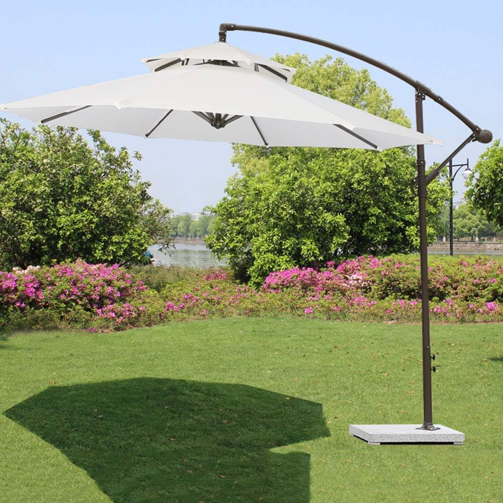 3M Banana wasserdichter Garten-Freischwinger-Hängeschirm mit Kurbelmechanismus für den Außenbereich, Garten und Terrasse, Sonnenschirm für den Außenbereich, tragbarer Sonnenschirm good