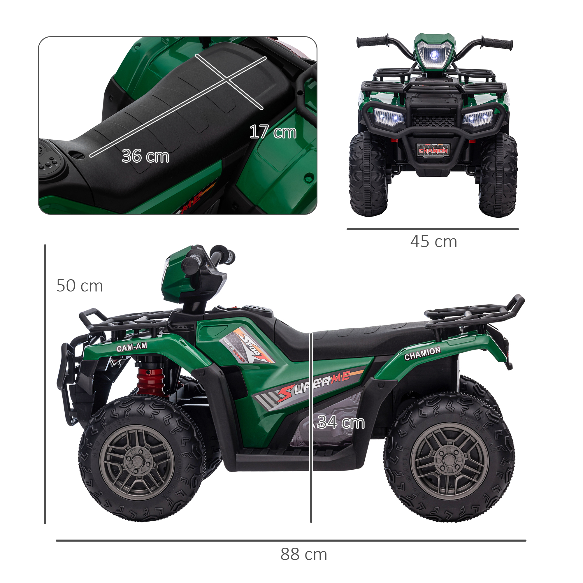 elektrische kinderquad, elektrische auto, elektrische quad, kindervoertuig, groen