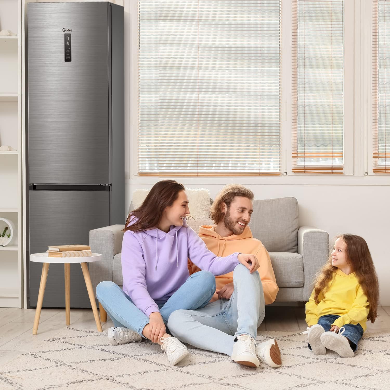 Midea MERB276FGE02A Fridge/Freezer Combination, 180 cm Height, NoFrost, Double Control, Super Cooling Function, 219 kWh per Year, Fridge Capacity 199 L, 71 L Freezer Capacity