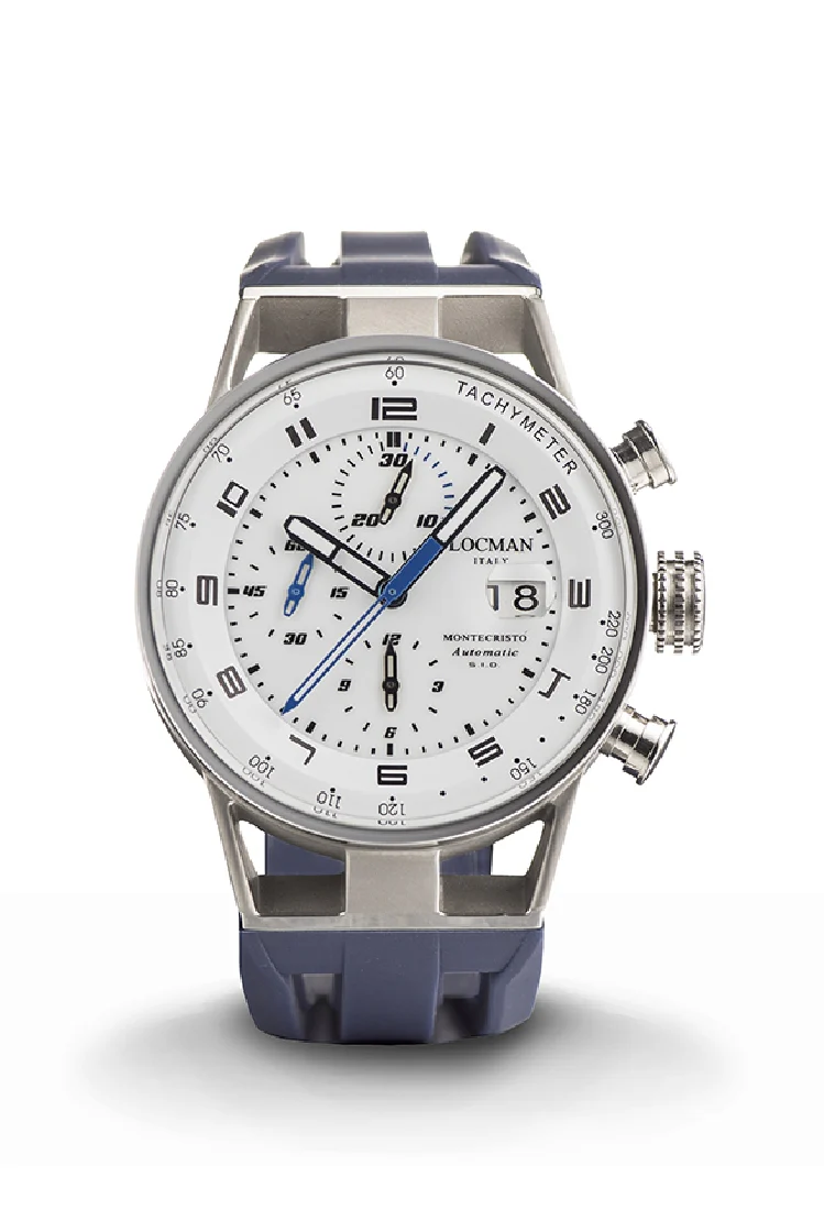 Locman Montecristo Chrono auto bianco silicone blu 0516A08S-00WHBLSB