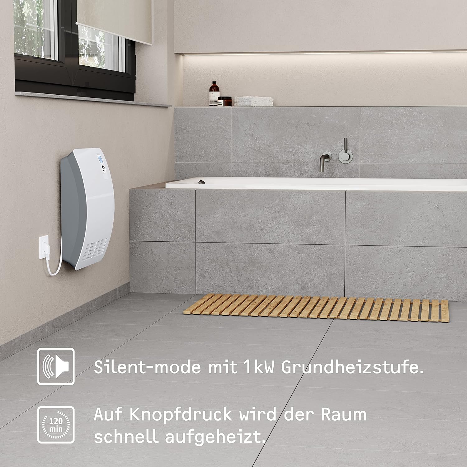 STIEBEL ELTRON Schnellheizer CK 20 Premium, 2 kW für ca. 25 m², VDE geprüft, LC-Display, Wochentimer, 120 Min. Timer, Silent Mode, Heizlüfter energiesparend, Bad, 237835