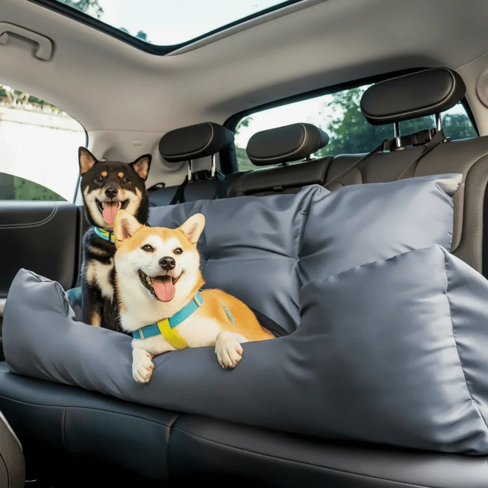 Adjustable Dog Car Seat �C Soft Cotton Interior & Safety Straps