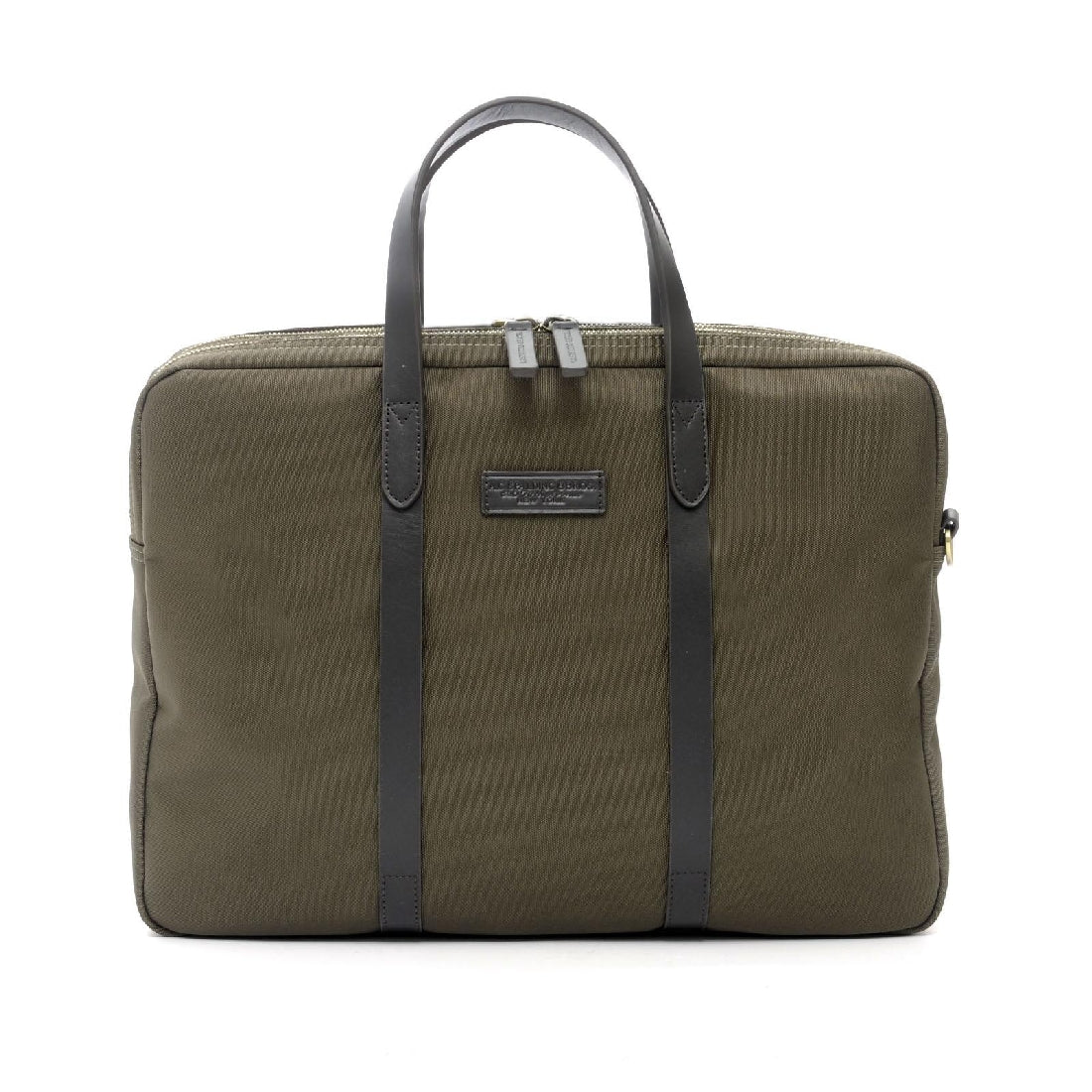 Cartella una zip Spalding & Bros Preston in tessuto verde khaki 309254U365