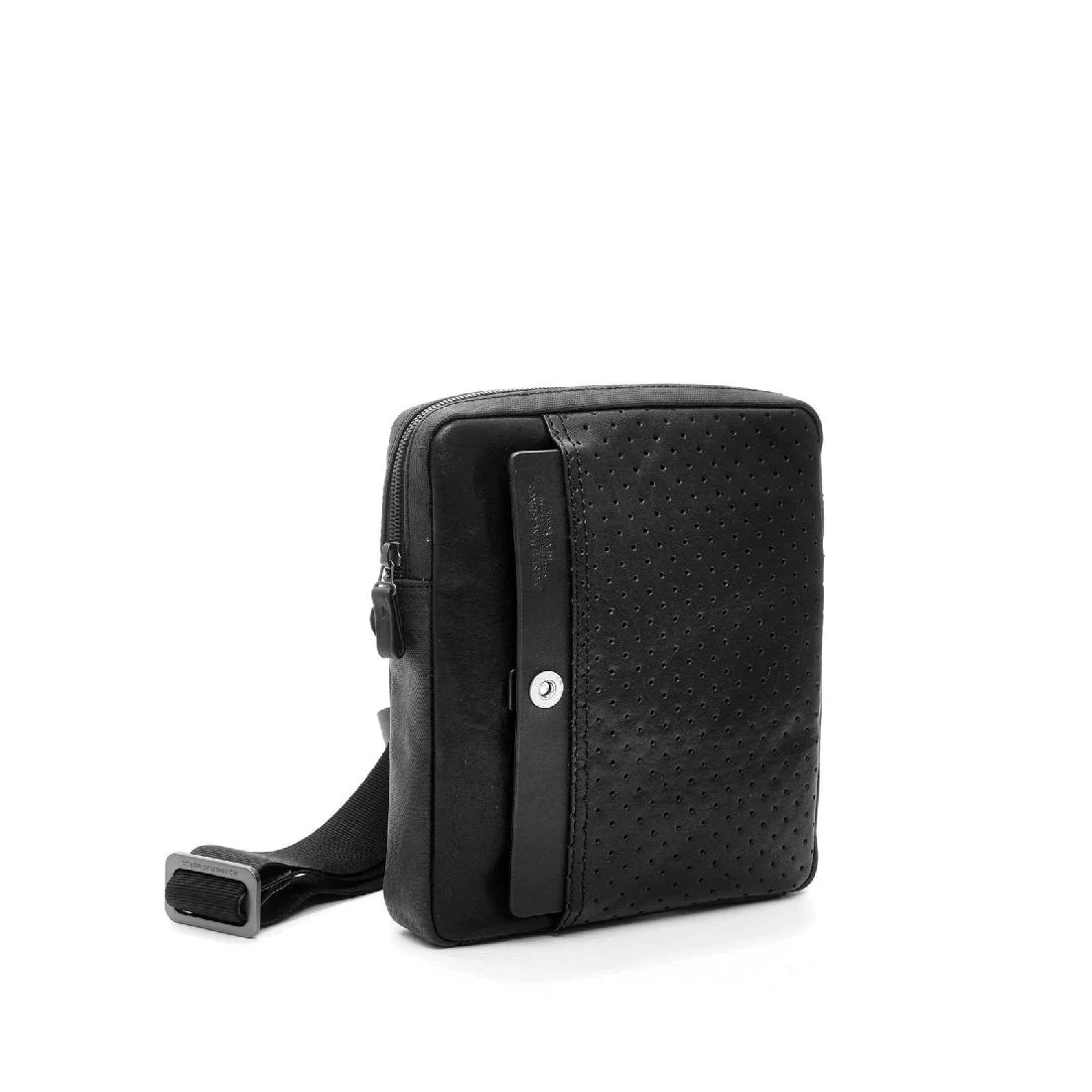 Borsa a tracolla Spalding & Bros New Holey in pelle nera 309283U900