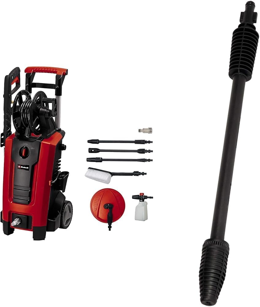 Einhell Hochdruckreiniger TE-HP 140 (1.900 Watt, max. 140 bar, modulares Quick-Couple-System, inkl. Hochdruckschlauch, Pistole, Lanze, div. Düsen, Bürste, Sprühmittelbehälter)