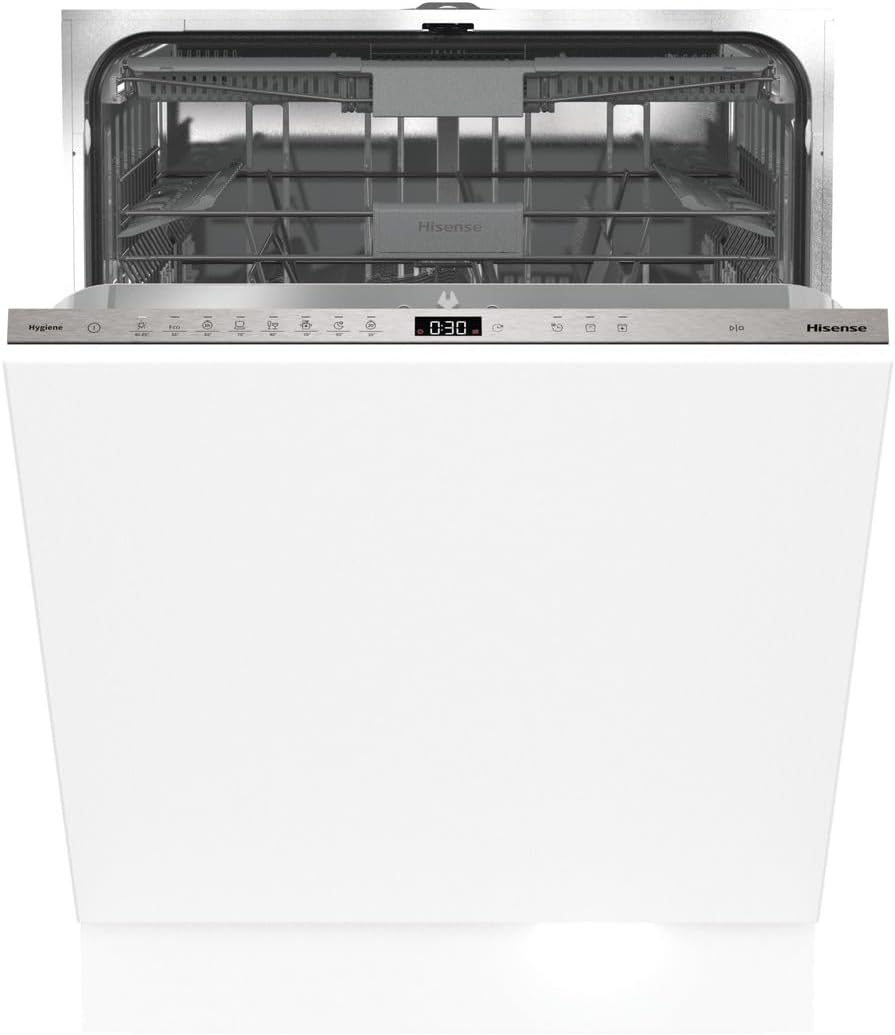 Hisense HV663C60 Lavastoviglie Built in, Classe C, 16 coperti, terzo cesto, 44db, 8 programmi, inverter, status light, partenza ritardata, total dry