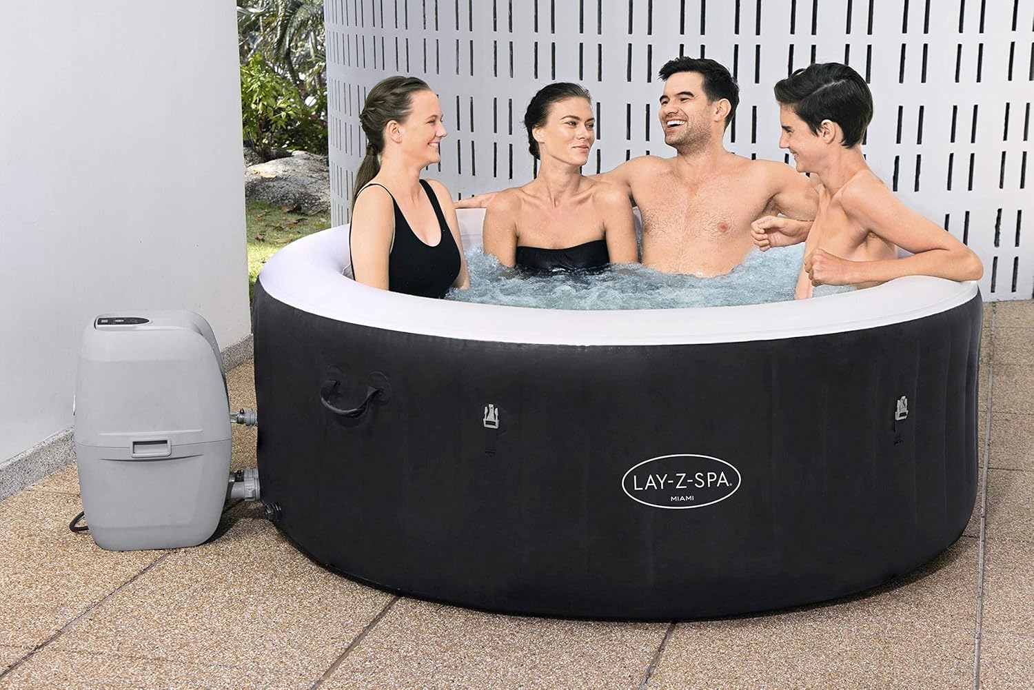 Bestway 60001 Minipiscina idromassaggio gonfiabile Miami Lay-Z-Spa AirJet