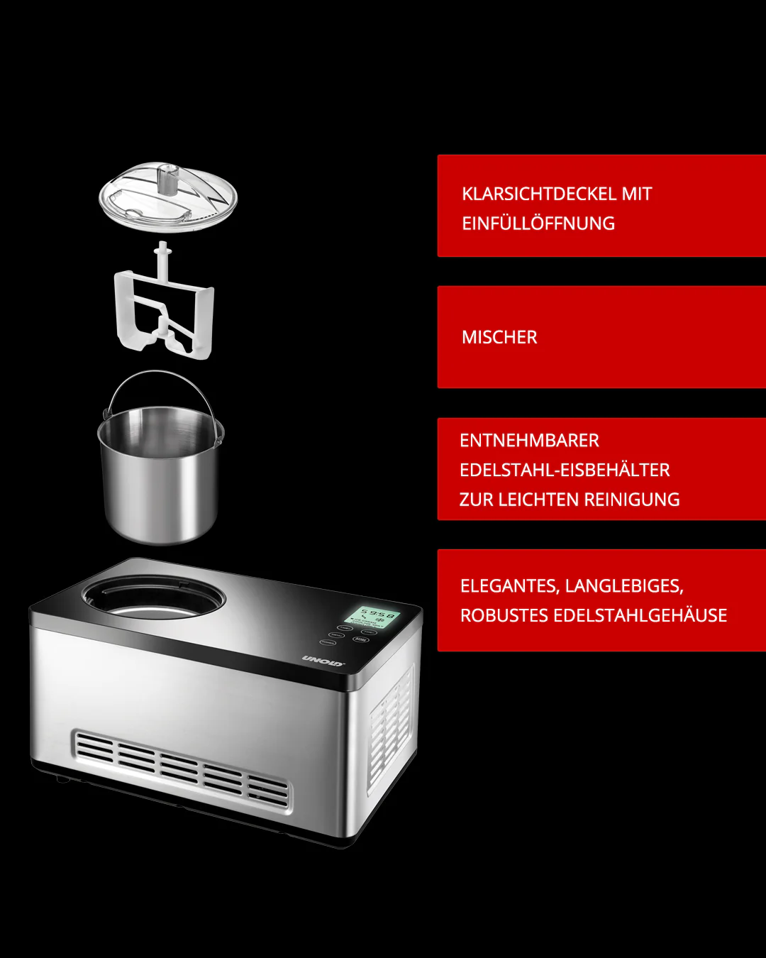 2025 Macchina per gelato Gusto – Capacità 2 litri con compressore integrato