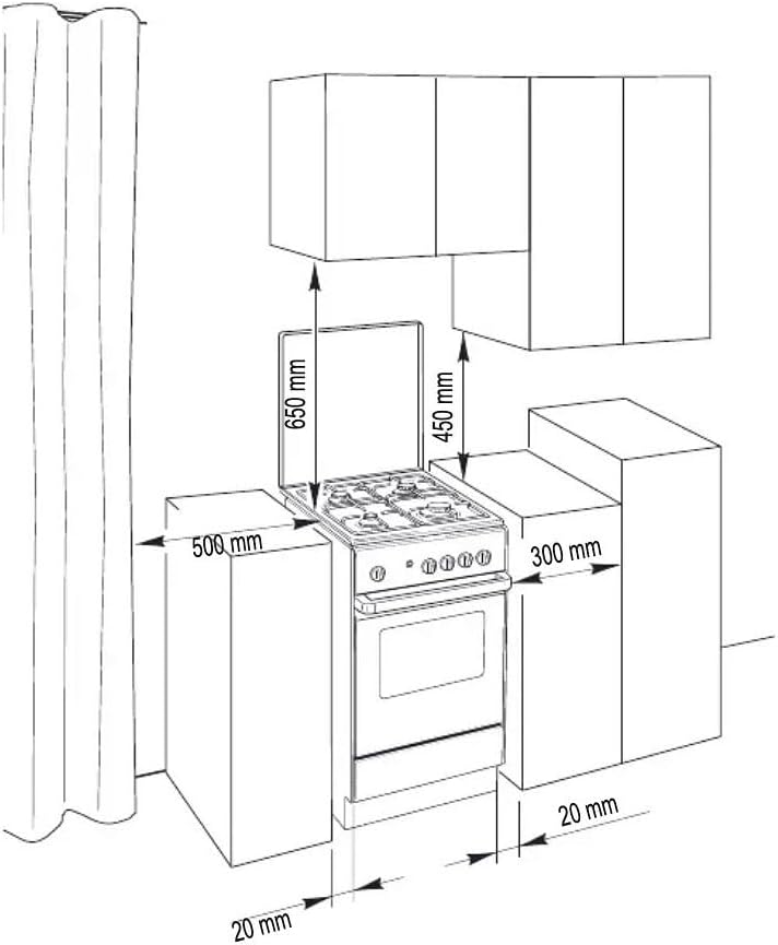 DE LONGHI SGK554GN N CUCINA 50X50 COPP. FORNO GAS