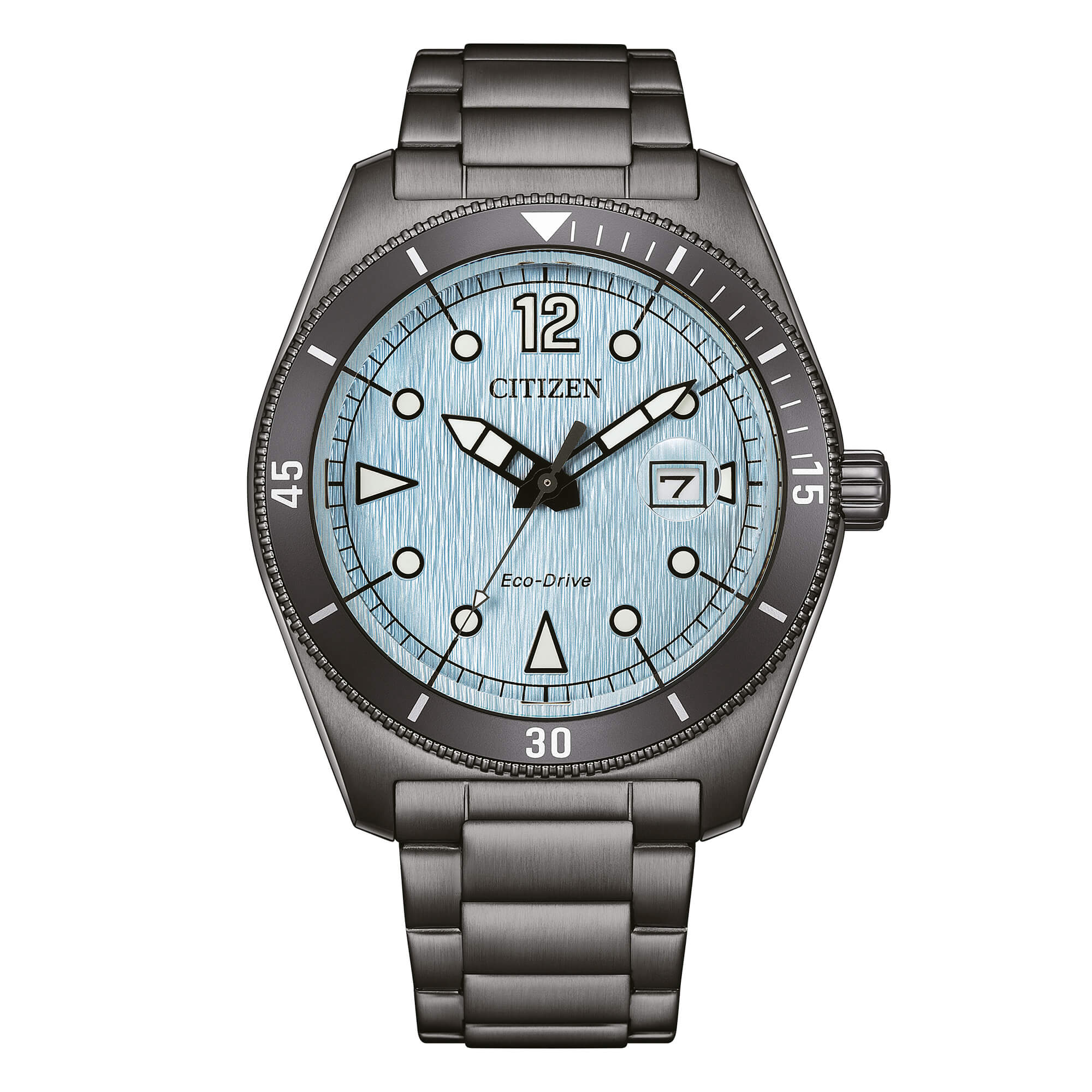 Orologio Citizen Marine in acciaio IP nero quadrante azzurro texturizzato AW1887-56L