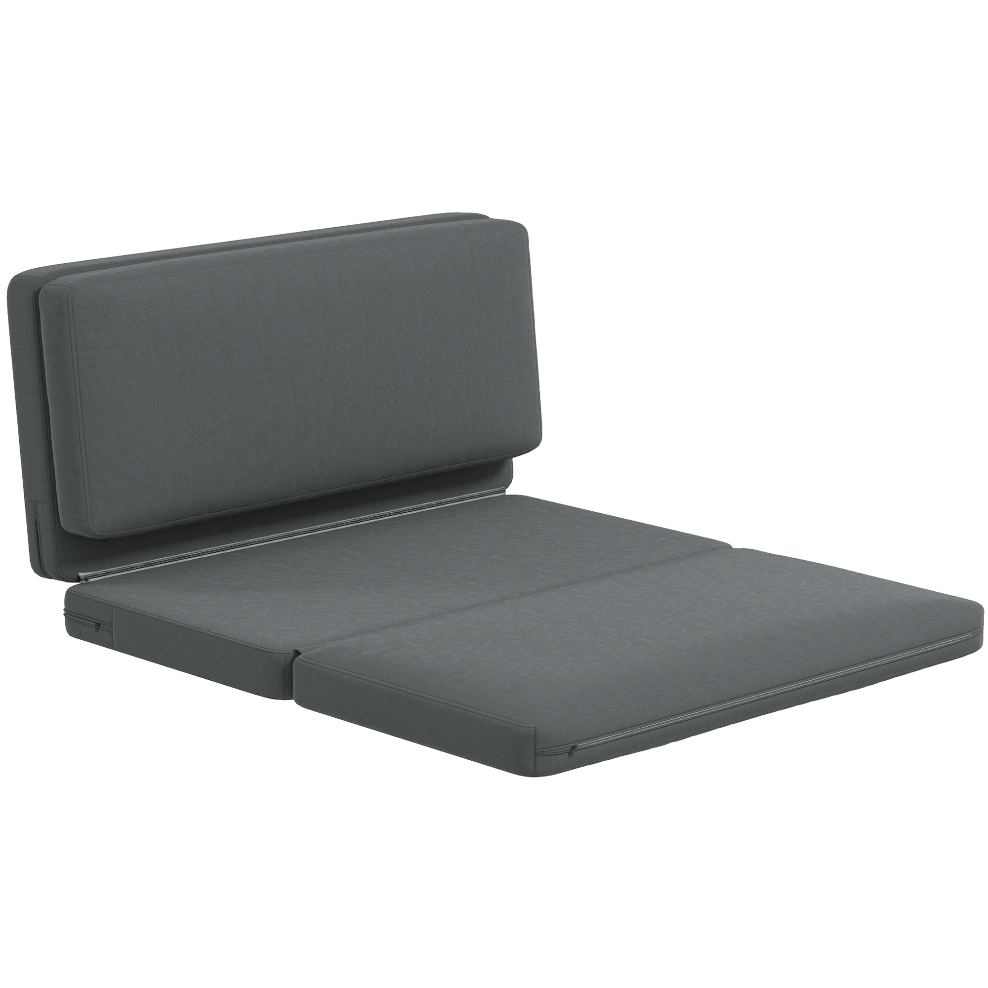 HOMCOM 3-in-1 Opvouwbare Relaxstoel, Gastenmatras, Deelbaar, 138 cm breed, Donkergrijs