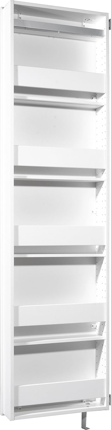 Germania Drehschrank 1189-84, in Weiß, mit verspiegelter Front, 50 x 195 x 18 cm (BxHxT)