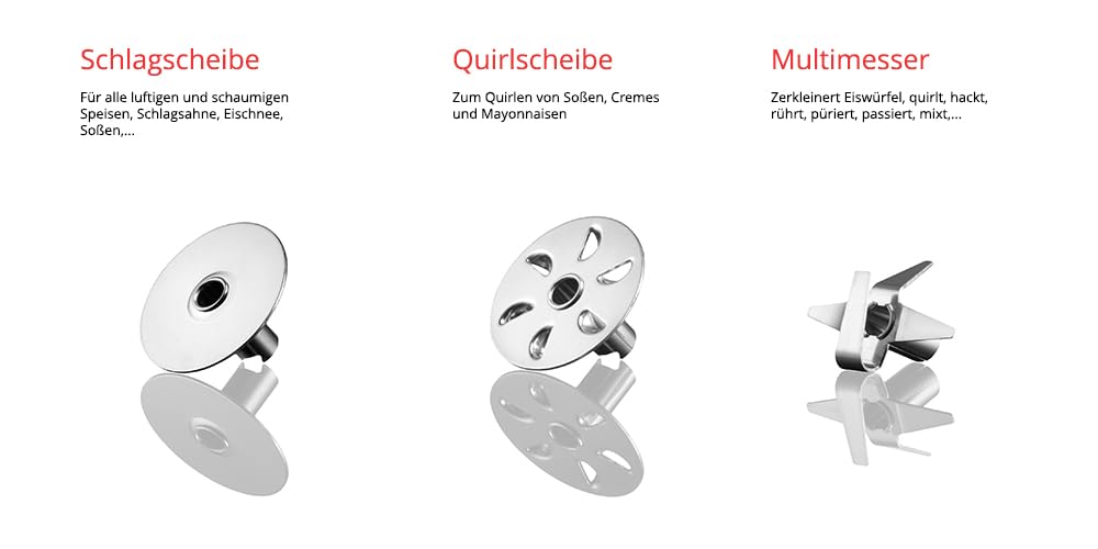 Stabmixer P 200 Profi mit Multimesser, Schlagscheibe und Quirlscheibe, 200 W, 2 Stufen bis 17.000 U/Min, weiß/grau