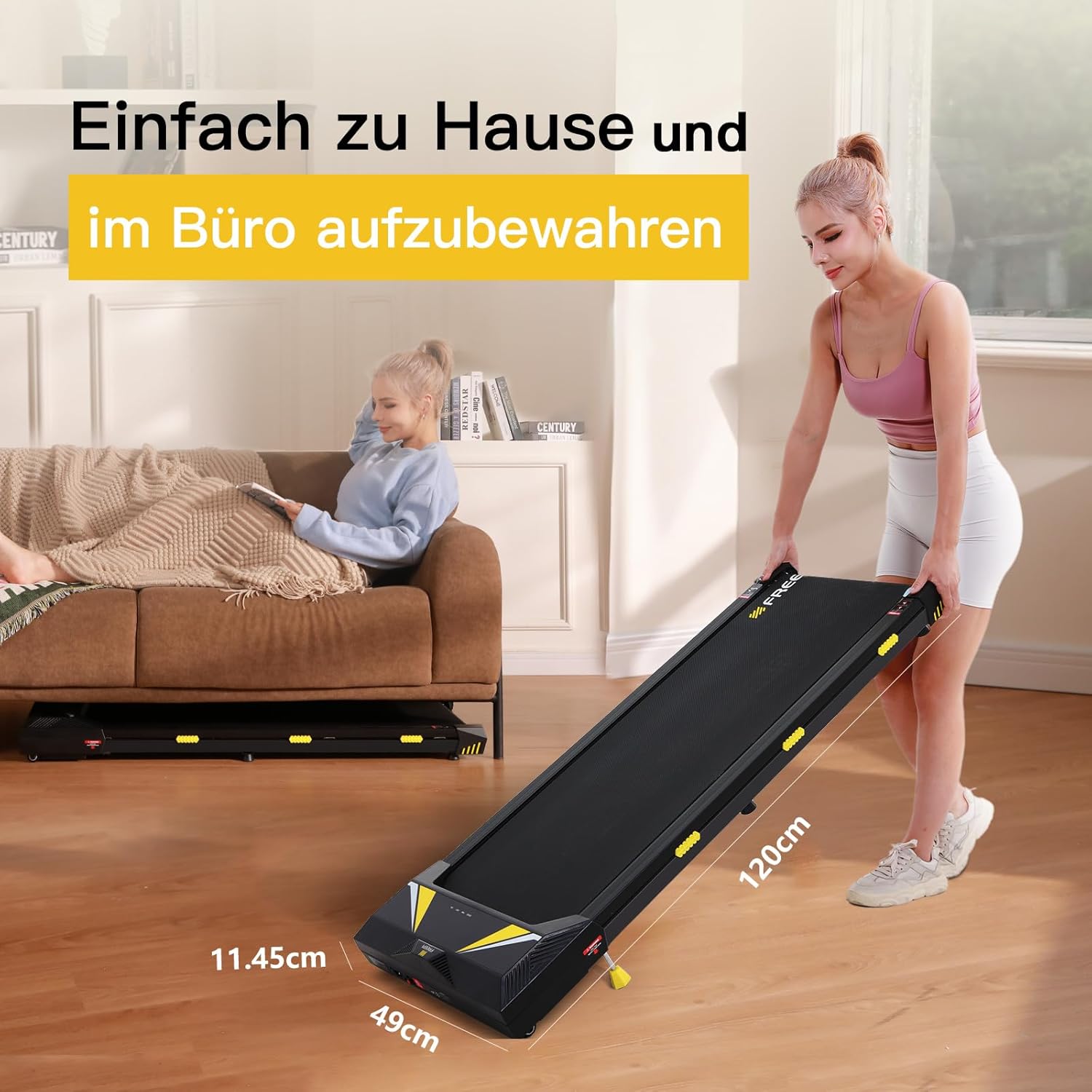 Freepi 4 in 1 Laufband für Zuhause mit Neigung 1-6km/h 2.5PS Motor mit Fernbedienung, Walking Laufband Pad Schreibtisch ragbar Heim-Fitnessgert