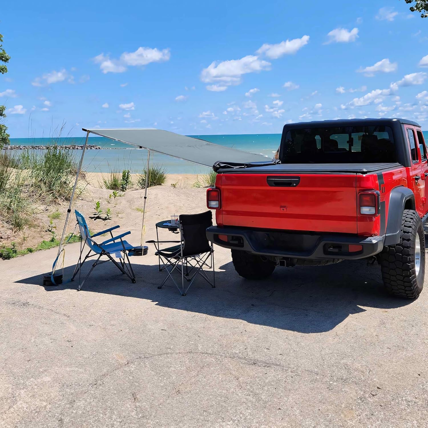 Retractable Car Side Awning 6.6x8.4ft for SUV Truck Gray