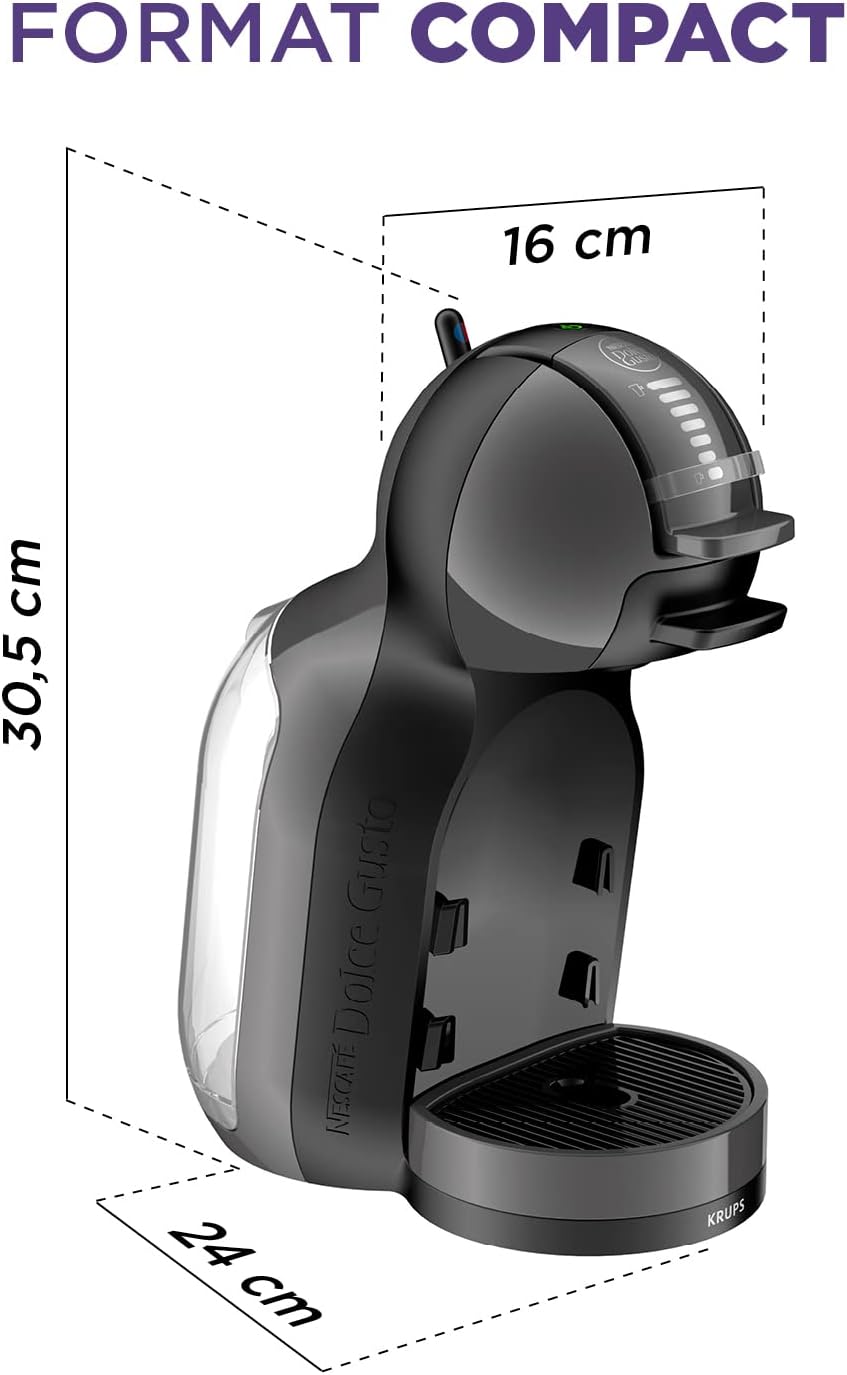 NESCAFE? DOLCE GUSTO Krups Mini Me, Macchina per Caffè Espresso e Altre bevande in capsula, Automatica, Grigio e Nero