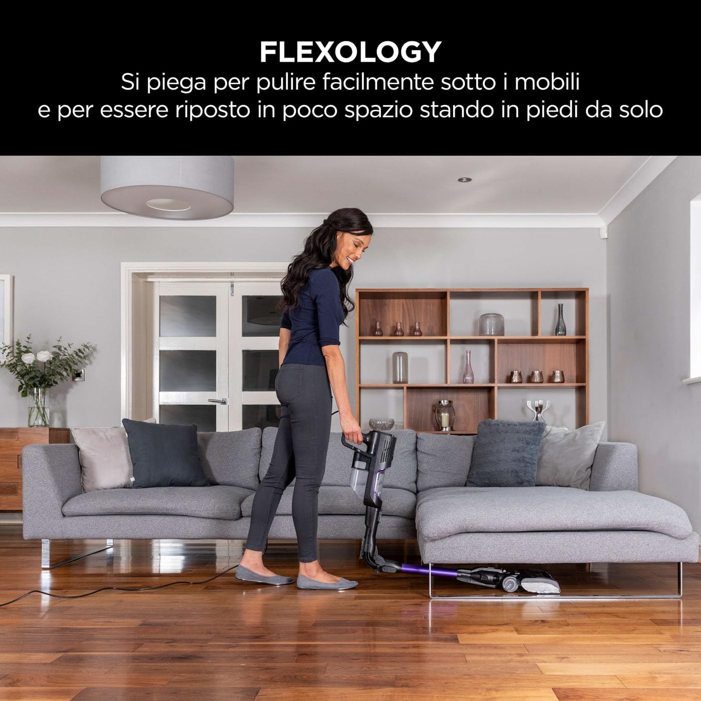 Shark Aspirapolvere con Filo da 10m, Senza Sacco, Tecnologia Antigroviglio, DuoClean per Tutti Pavimenti e Tappeti, Rimuove Peli e Capelli dalla Spazzola Mentre Pulisce, Viola/Nero, HZ500EU