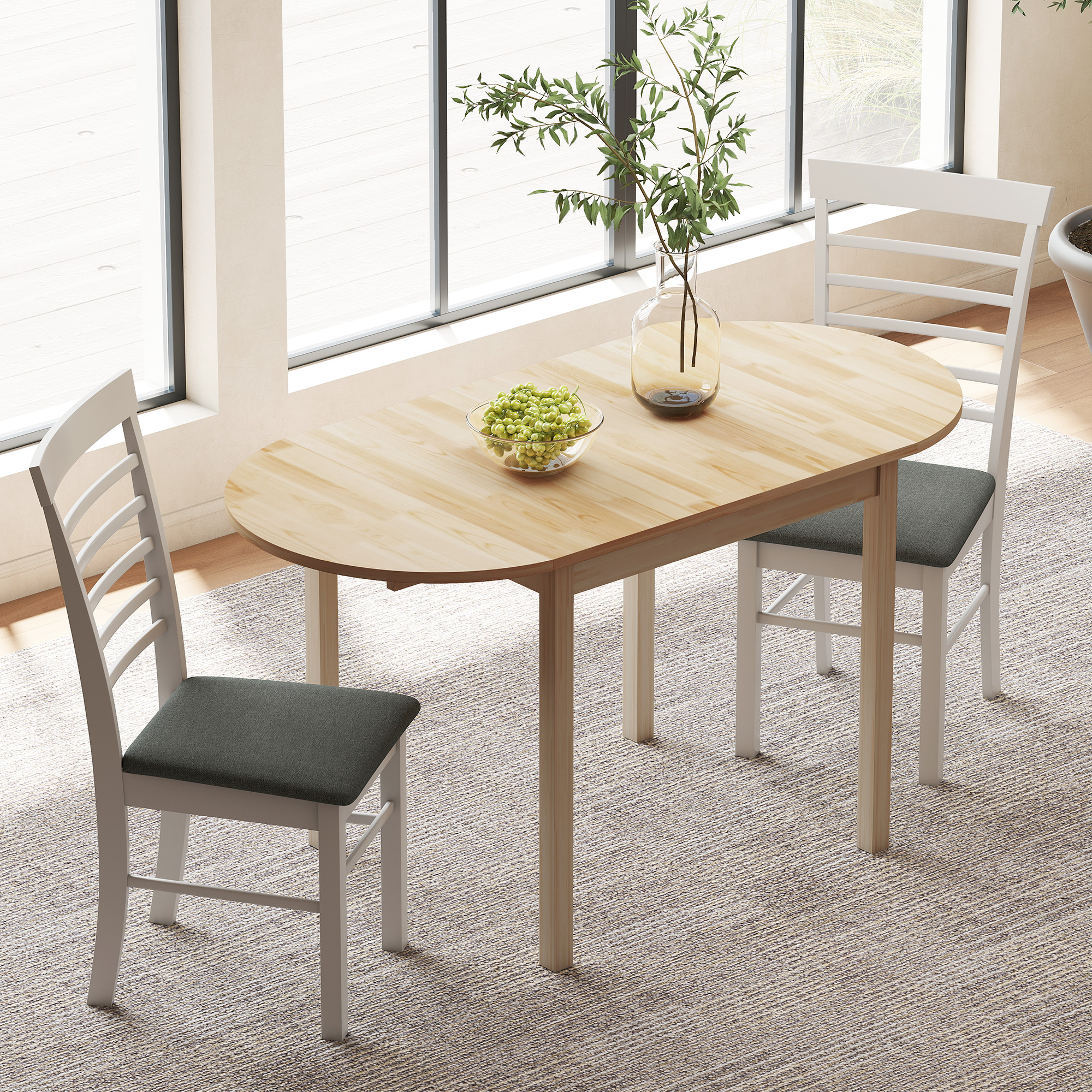 HOMCOM Esstisch aus Holz Klappbar Küchentisch für 6 Personen mit Drop-Leaf-Design 140 x 70 x 75 cm Naturholz