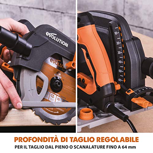 Evolution Power Tools   R185CCSX Sega Circolare Multi Materiale 185 mm Compatibile con Binario Guida (Pacchetto Abbinato con Binario da 1020 mm Incluso), 230 V : Amazon.it: Fai da te