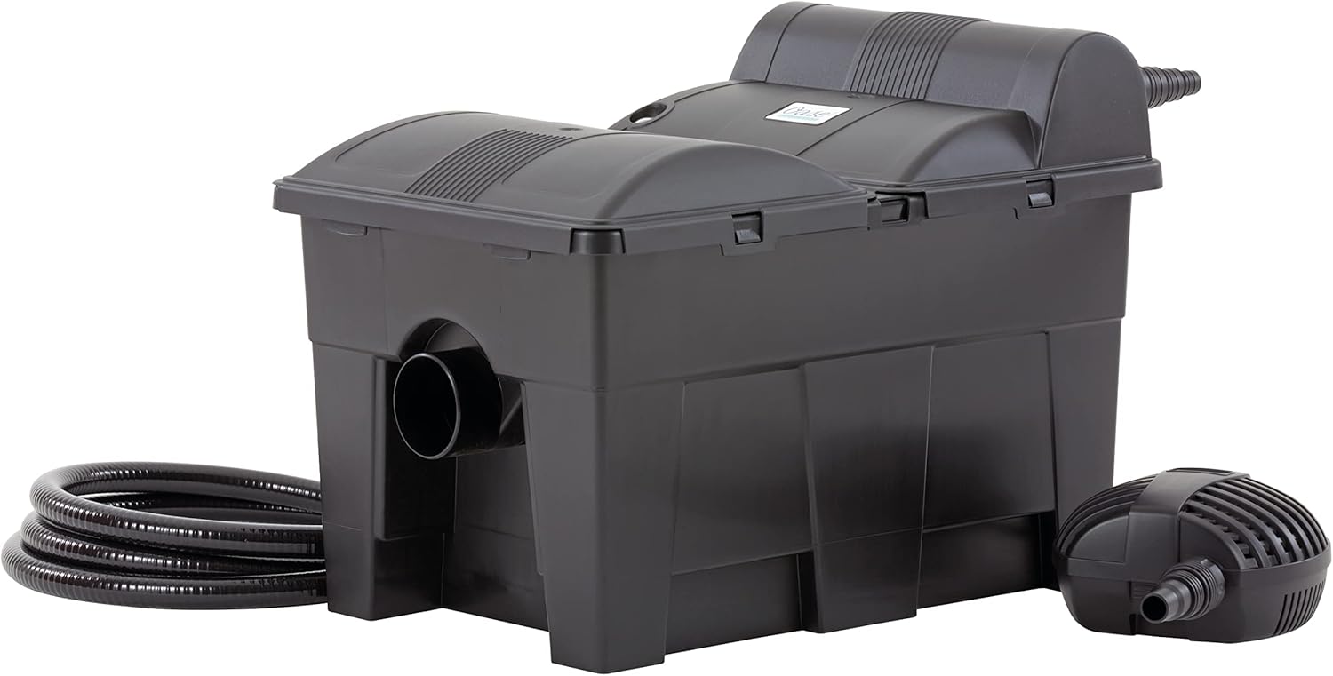 OASE 56789 Durchlauffilter BioSmart Set 36000 geeignet für Teiche bis 36 m³, Filtersystem, Filterkomplettset inkl Filtermaterial, Teichpumpe und UVC Klärer