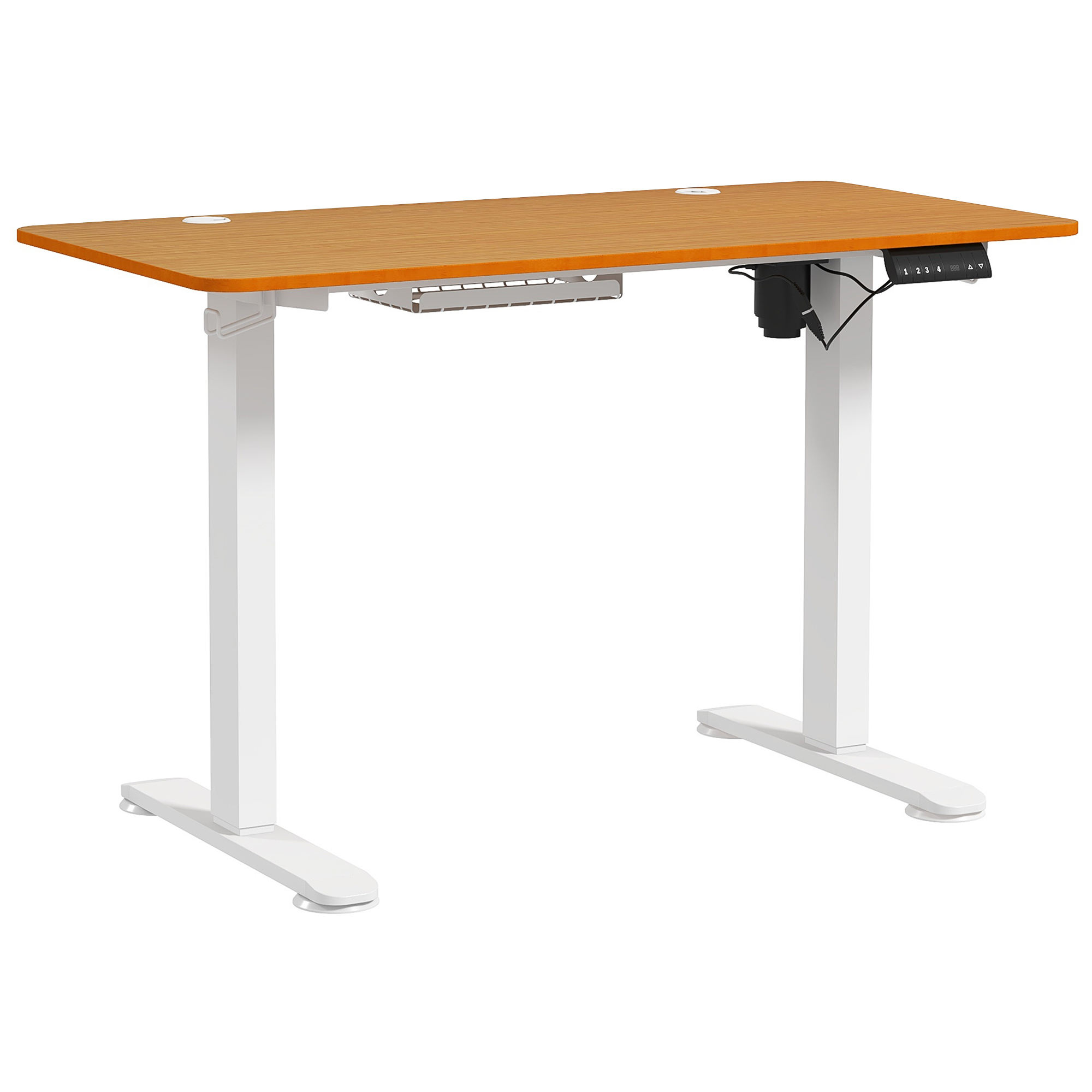 Vinsetto Zit-sta Bureau, in hoogte verstelbaar, 120x60x72-116cm, Natuur/Wit