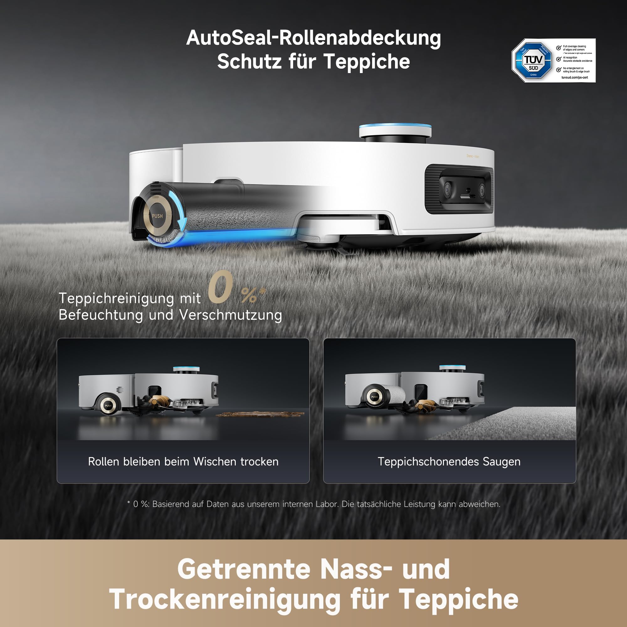 Saugroboter Aqua10 Ultra Roller Complete mit AquaRoll-Wischmopp und 30.000 Pa Saugleistung