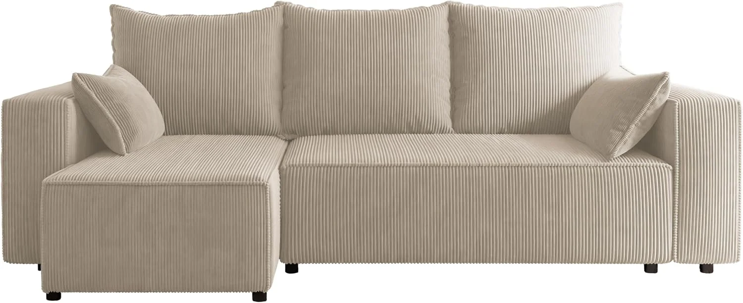 Ecksofa mit Schlaffunktion Tobi 246x145 cm, Sofa mit Bettkasten, Schlafsofa mit Bettkasten, Couch, Eckcouch, L-Form, Schlaffsofa