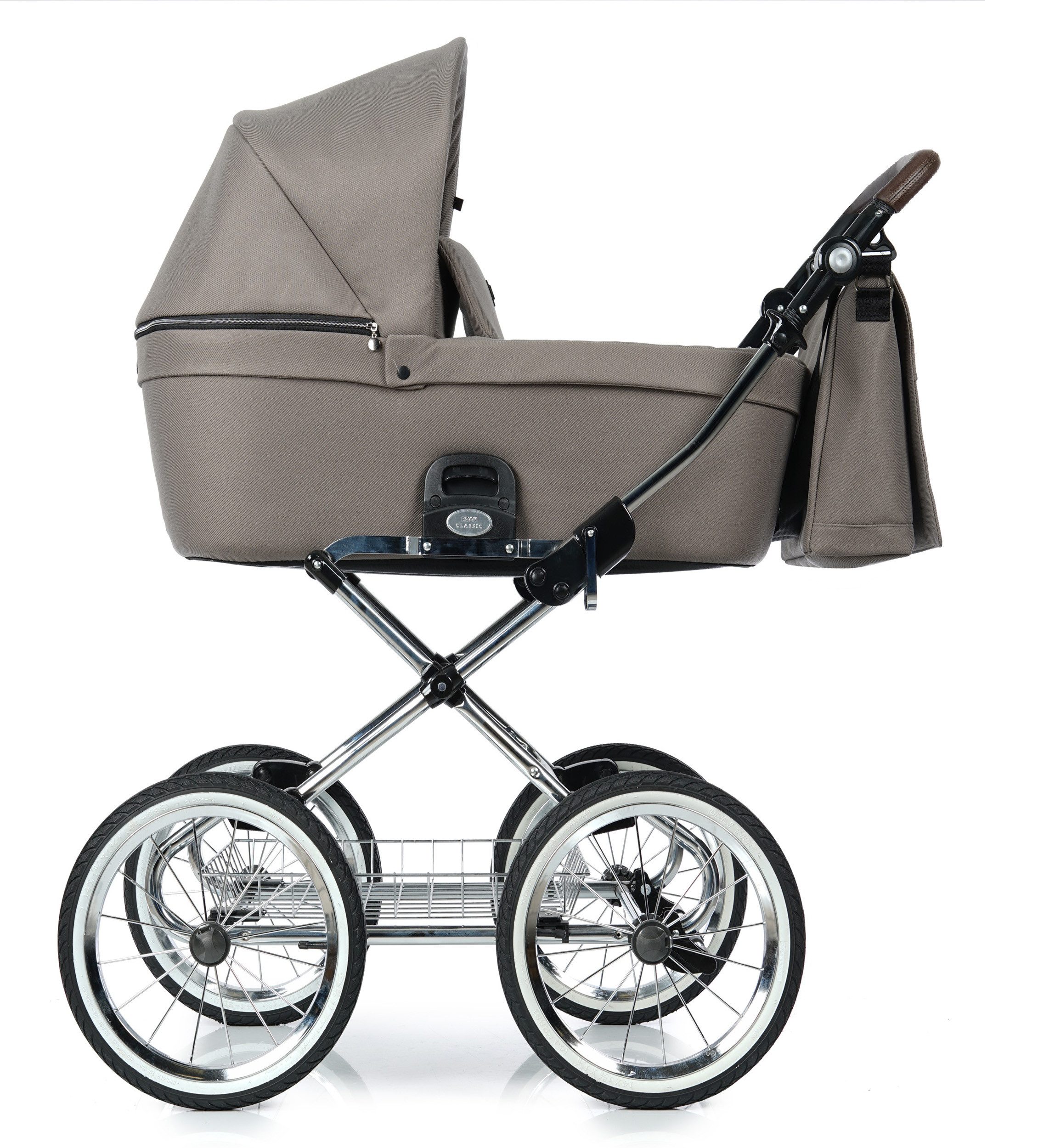 Kombi-Kinderwagen Coss Classic 2 in 1 inkl. Sportsitz und Zubehör in Farbe Brown