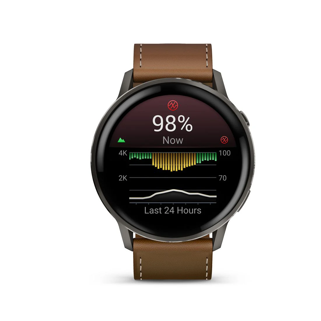 Orologio Garmin 010-03014-03 Venu 4 slate silicone brown doppio cinturino