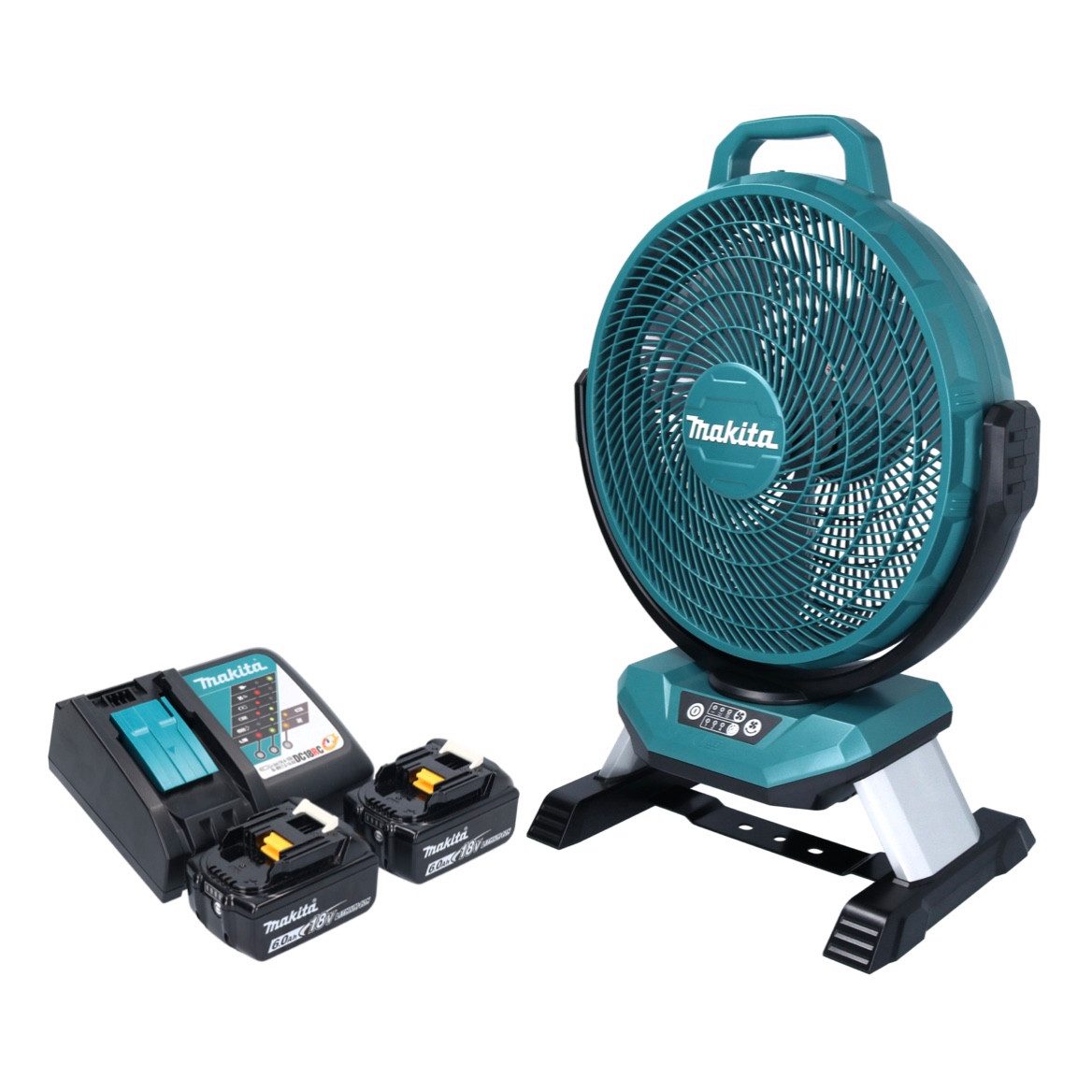 Akku-Standventilator DCF 301 RG Akku Ventilator Lüfter 18 V 33 cm + 2x Akku 6,0 Ah + Ladeg