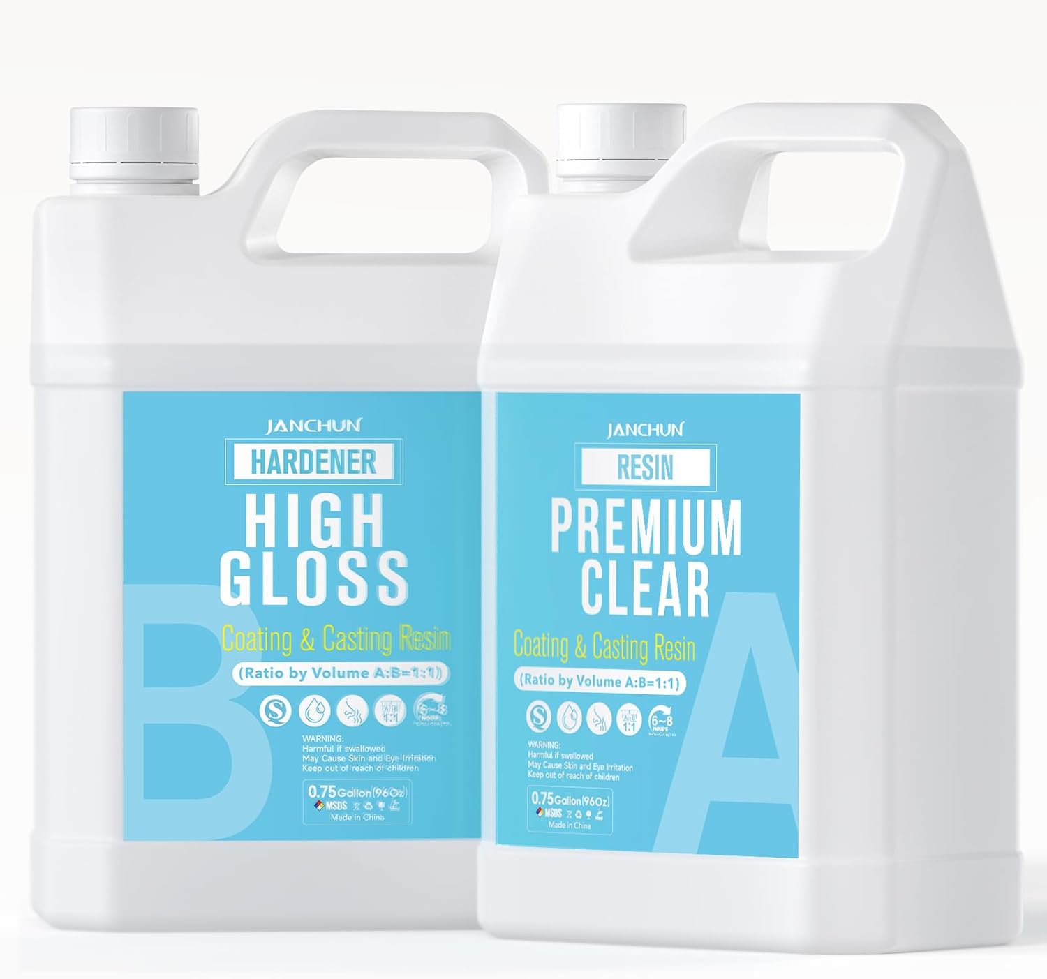 High Gloss Epoxy Resin Kit &ndash; 2 Gallon Resin & Hardener for River Tables, Art Casting, Jewelry & DIY Projects, Fast Curing