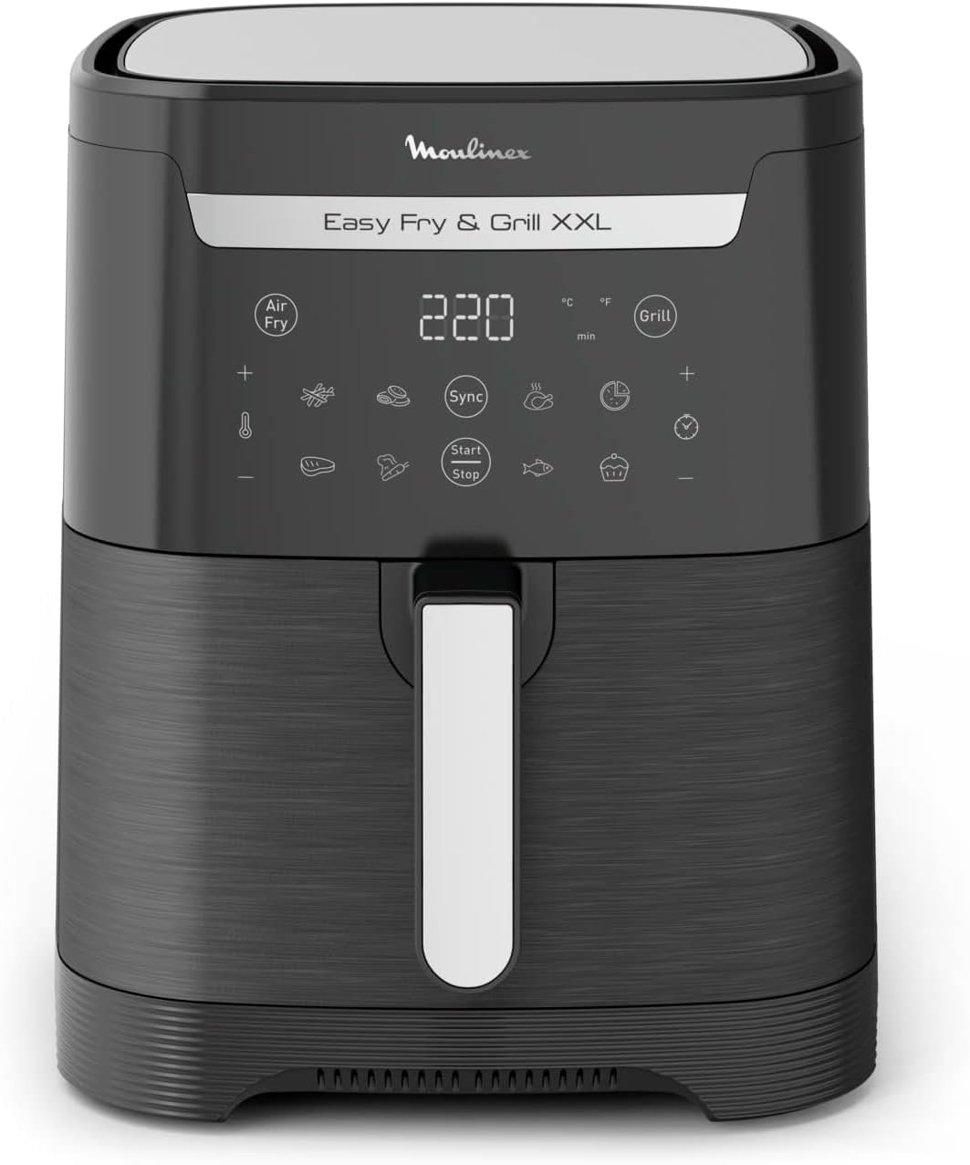 Moulinex Easy Fry & Grill XXL Friggitrice ad Aria, 6,5Litri/2Kg, 2 Pietanze in 1, Cottura ad Aria e Griglia, Capacità fino a 8 Persone,1830W, 8 Programmi, App Ricette, EZ8018
