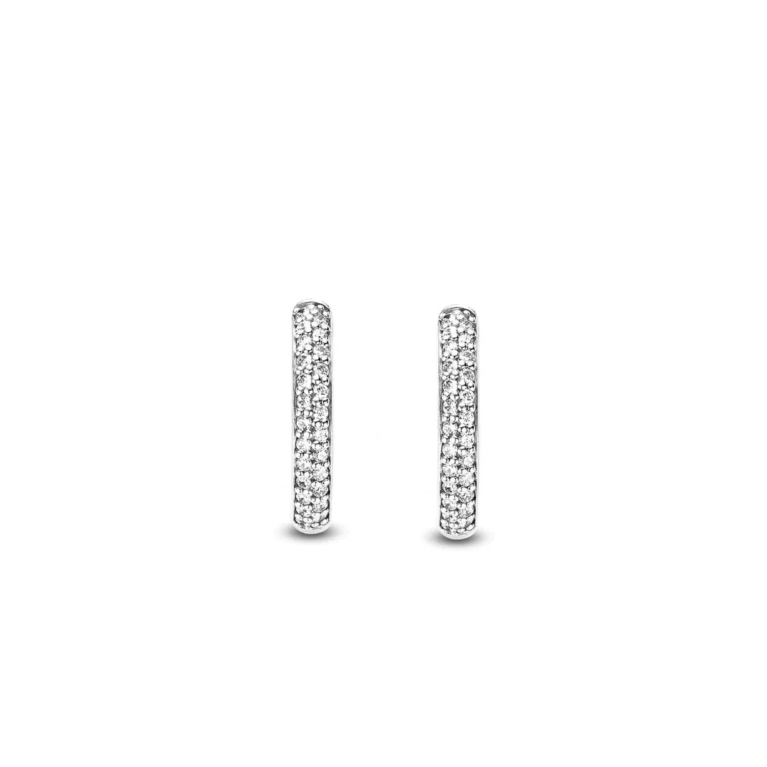 Orecchini a cerchio in argento con zirconi, Ti Sento Milano 7248ZI